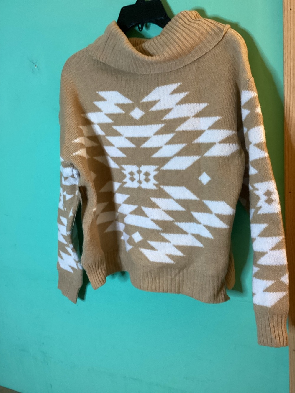 Adrienne Vittadini Geometric Cowl Neck Sweater size XL NWT - Picture 2 of 12